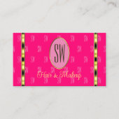 Girl Pink mit Monogram Gemustert Letters Modern Visitenkarte (Vorderseite)