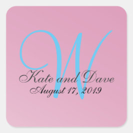 Girl Pink Modern 3d Monogramm Quadratischer Aufkleber