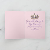 Girl Pink Modern Girl Karte (Innenseite)