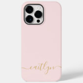 Girl Pink Monogram Modern Script Personalisiert Case-Mate iPhone Hülle (Rückseite)