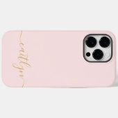 Girl Pink Monogram Modern Script Personalisiert Case-Mate iPhone Hülle (Rückseite (Horizontal))
