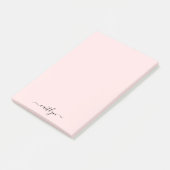 Girl Pink Monogram Modern Script Personalisiert Post-it Klebezettel (angewinkelt)