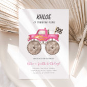 Girl Pink Monster Truck Bash jedes Alter Geburtsta Einladung