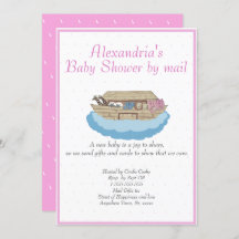 Girl Pink Noah Ark Baby Shower per E-Mail Einladun