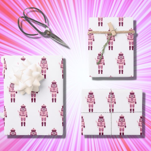 Girl Pink Nutcracker Weihnachtsfeiertage Geschenkpapier Set