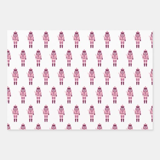 Girl Pink Nutcracker Weihnachtsfeiertage Geschenkpapier Set (Vorderseite)