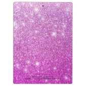 Girl Pink Ombre Glitzer Monogram Name Klemmbrett (Rückseite)
