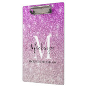 Girl Pink Ombre Glitzer Monogram Name Klemmbrett (Links)