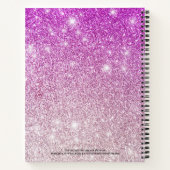 Girl Pink Ombre Glitzer Monogram Name Notebook Notizblock (Rückseite)