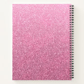 Girl Pink Ombre Glitzer Monogram Notebook Notizblock (Rückseite)