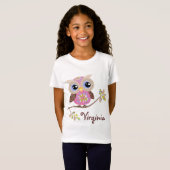 Girl Pink Owl Baby Doll T Shirts (Vorne ganz)