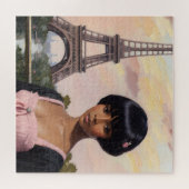 Girl Pink Pariser Schwarzer Girl Puzzle (Horizontal)