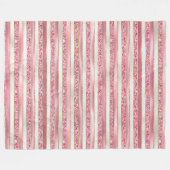 Girl Pink Pearl Glitzer Streifen Fleecedecke (Vorderseite (Horizontal))