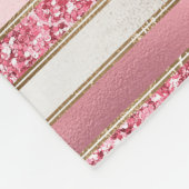 Girl Pink Pearl Glitzer Streifen Fleecedecke (Ecke)