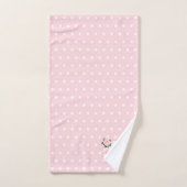 Girl Pink Polka Dot Blume Monogram Badetuch Badhandtuch Set (Handtuch)