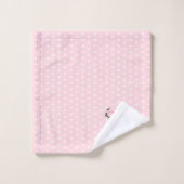 Girl Pink Polka Dot Blume Monogram Badetuch Badhandtuch Set (Waschlappen)