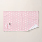 Girl Pink Polka Dot Blume Monogram Badetuch Badhandtuch Set (Handtuch)