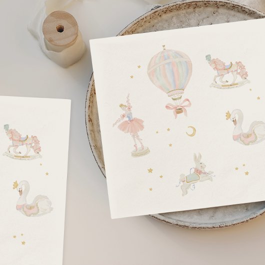 Girl Pink Princess Ballerina Geburtstagsparty Serviette