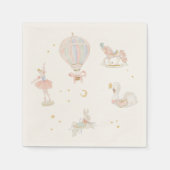 Girl Pink Princess Ballerina Geburtstagsparty Serviette (Vorderseite)