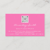 Girl Pink Quality Nail Script QR-Logo Visitenkarte (Rückseite)