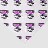Girl Pink Race Car mit karierte Flagge Seidenpapier (Ausschnitt)