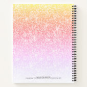 Girl Pink Rainbow Glitzer Ihr Name Sketchbook Notizblock (Rückseite)