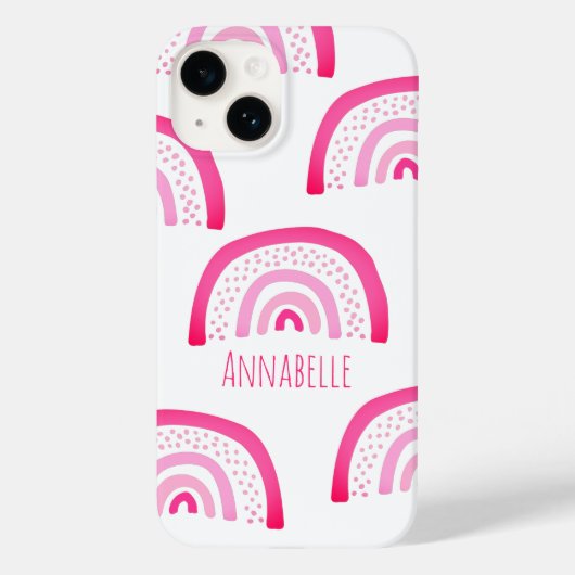 Girl Pink Rainbow Vorname Case-Mate iPhone Hülle (Rückseite)
