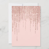 Girl Pink Rose Gold Glitzer Fringe Baby Dusche Einladung (Rückseite)