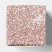 Girl Pink Rose Gold Glitzer Glitzern Monogram Geschenkschachtel (Oben)