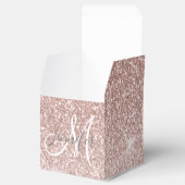 Girl Pink Rose Gold Glitzer Glitzern Monogram Geschenkschachtel (Geöffnet)