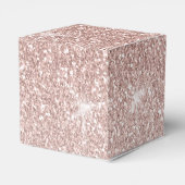 Girl Pink Rose Gold Glitzer Glitzern Monogram Geschenkschachtel (Rückseite)