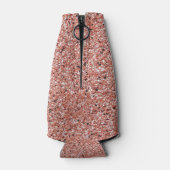 Girl Pink Rose Gold Glitzer Monogram Personalisier Flaschenkühler (Rückseite)