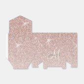 Girl Pink Rose Gold Glitzer Name Monogram Geschenkschachtel (Ungefaltet)