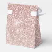 Girl Pink Rose Gold Glitzer Name Monogram Geschenkschachtel (Rückseite)