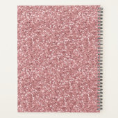 Girl Pink Rose Gold Glitzer Personalisierter Name Planer (Rückseite)