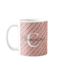 Girl Pink Rose Gold Glitzer Streifen Monogramm