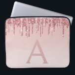 Girl Pink Rose Gold Glitzer Tropfen Monogram Laptopschutzhülle<br><div class="desc">Blush Pink - Rose Gold Imitats Dripping (Tropfens) Glitzer und sparkle elegante monogram Laptop Computer Case. Dieser mit Monogramm Fall kann so angepasst werden,  dass er Ihren Anfangs- und Vornamen enthält.</div>