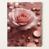 Girl Pink Rose Gold Sparkle Glitzer Monogram Name Planer (Rückseite)