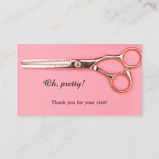 Girl Pink Rose Hair Stylist Business Card Visitenkarte (Rückseite)