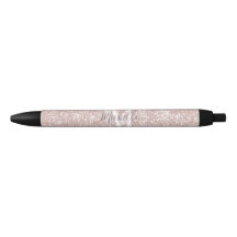 Girl Pink Rose Monogram Glam Glitzer Sparkle