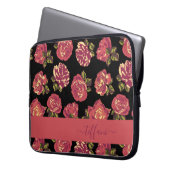 Girl Pink Roses in Bloom Laptop Schläfchen Laptopschutzhülle (Vorderseite Links)