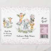 Girl Pink Safari Babydusche Chip Bag Wrapper Flyer (Vorne)