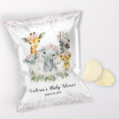 Girl Pink Safari Babydusche Chip Bag Wrapper Flyer