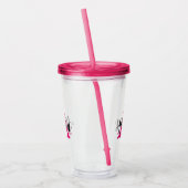 Girl Pink Script Personalisiert Monogram  Acryltrinkbecher (Links)