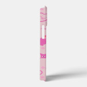 Girl Pink Sleek Cat Pattern Monogramm Case-Mate iPhone Hülle (Rückseite / Rechts)