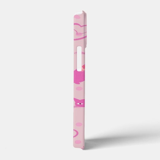 Girl Pink Sleek Cat Pattern Monogramm Case-Mate iPhone Hülle (Rückseite / Rechts)