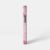 Girl Pink Sleek Cat Pattern Monogramm iPhone Hülle (Linke Seite)