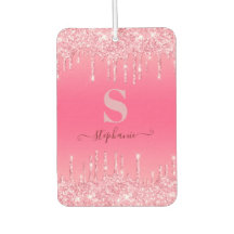 Girl Pink Sparkle Glitzer Monogram