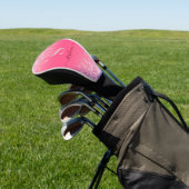 Girl Pink Sparkle Glitzer Monogram Golf Headcover (In SItu)