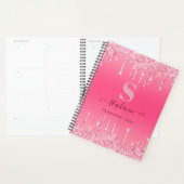 Girl Pink Sparkle Glitzer Monogram Planer (Anzeige)